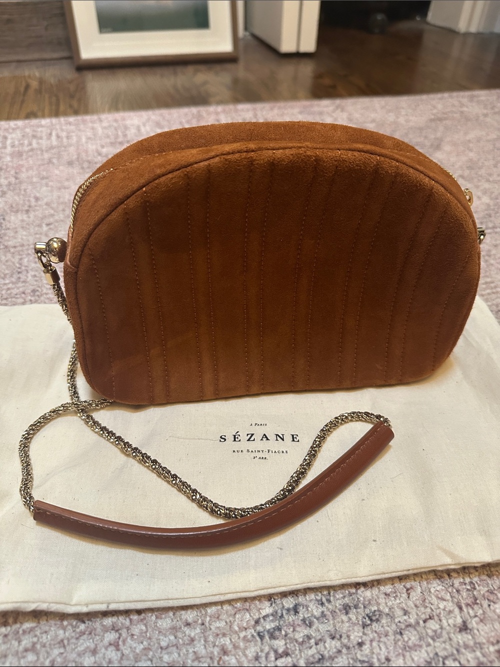 Sezane Dean Bag Faux Suede Crossbody - Picture 3 of 7